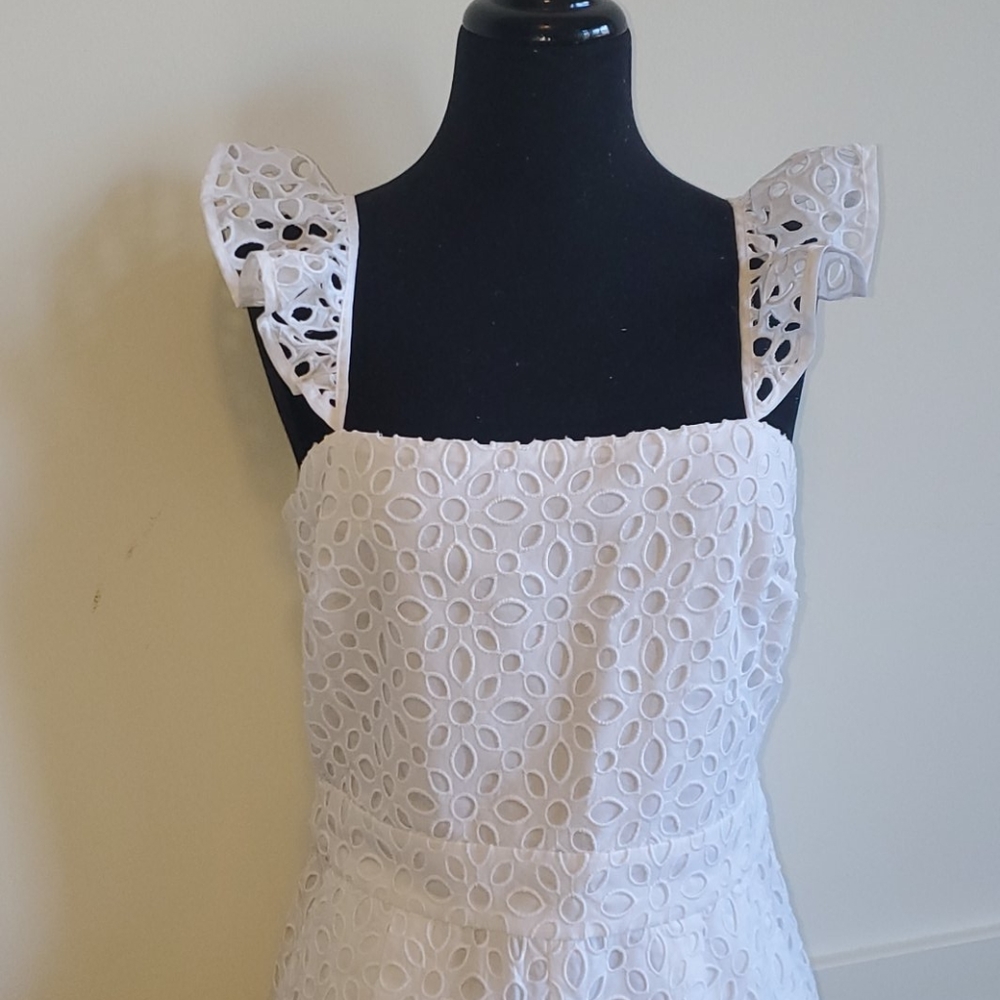 JCrew Ruffle jumpsuit in embroidered eyelet